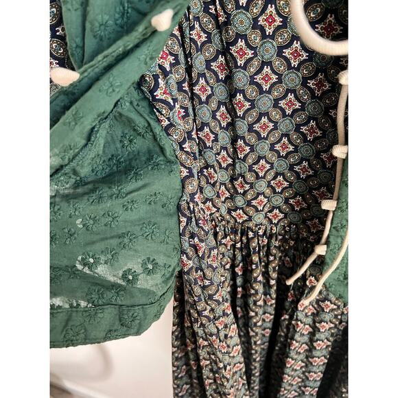 Vicky and Lucas Bohemian Printed Prairie Maxi Dress Women's Size XS - Picture 7 of 12